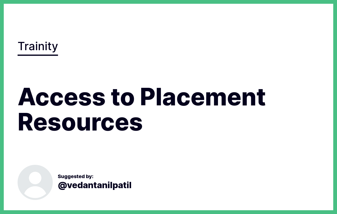 Access to Placement Resources | Concept Doubt | Trainity